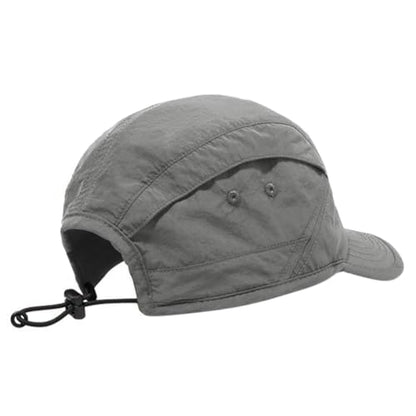 5 Panel Hat, Quick Dry Baseball Cap, Drawstring Elastic Sport Cap for Running, Fishing - color: Gray