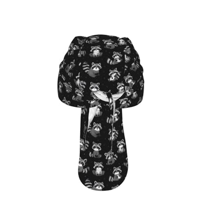 Adjustable Cycling Cap, Quick Dry Sports Bandana Skull Cap Helmet Liner - color: Funny Gray Raccoons