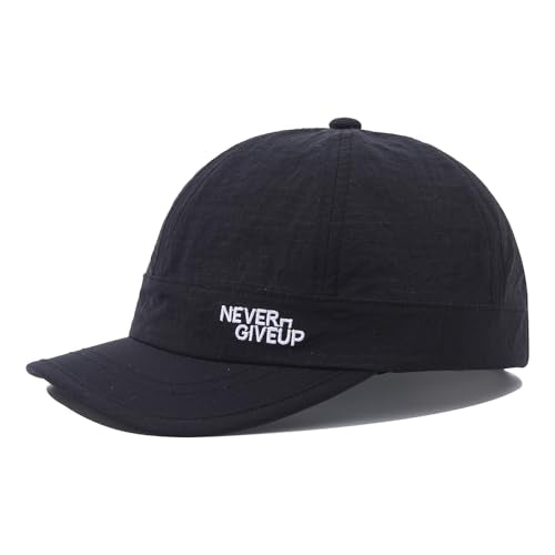 Quick Dry Short Brim Baseball Cap Lightweight Unstructured Sports Hat Trucker Cap Waterproof Umpire Sun Hat - color: Mg-xzcbsudy2515-black