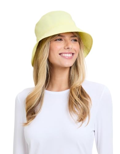 Solbari Unisex Bondi Bucket Hat UPF 50+ - color: Cool Yellow, size: Large-X-Large