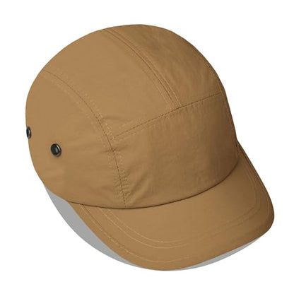 Clakllie Quick Dry Short Brim Cap for Men Lightweight 6 Panel Baseball Cap Golf Dad Hats Women's Running Trucker Hat - color: Bssd2547-tanbrown