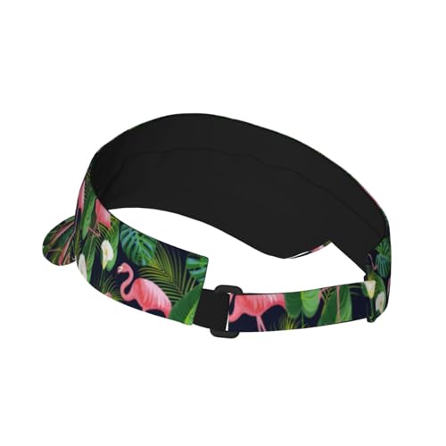 Adjustable Sun Visor Hats, Lightweight Open-Top Sports Visors - color: Flamingo