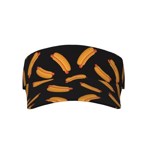 Sports Sun Visor Hats Adjustable Men Women Lightweight Packable Cooling Empty Top Visor Hat for Running, Tennis, Golf - color: Hot Dog