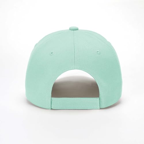ZH Plain Adjustable Baseball Cap - Lot of 12 Unisex Blank Design Caps - color: Aqua Green