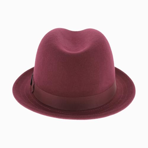 Hats in the Belfry Paine Stingy Brim Fedora - color: Burgundy, size: Small