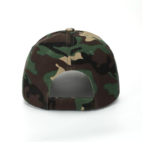 ZH Plain Adjustable Baseball Cap - Lot of 12 Unisex Blank Design Caps - color: Camo