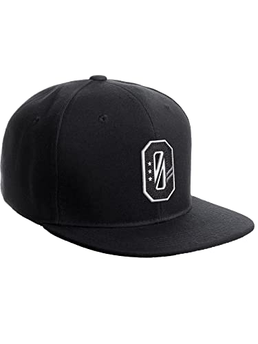 Daxton Classic Snapback 3D Alphabet A to Z Numbers Initials Flat Bill Visor Cap - color: Black, style: Number 0