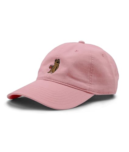 Riot Society Mens Embroidered Adjustable Dad Hat - color: Riot Bear Embroidered (Pink)
