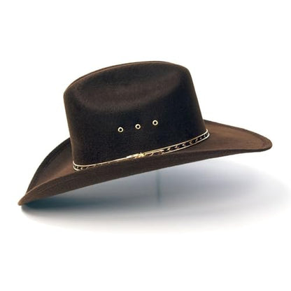 Western Express Felt Finish Cowboy Hat - Cattleman Style with Gold Hat Band | Cowboy & Cowgirl Hats for Men and Women - color: Brown, size: 7