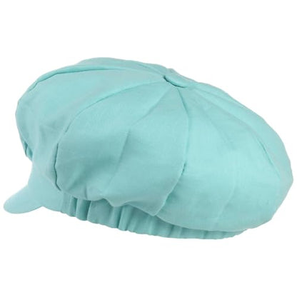Lipodo Classic Baker Boy Cap Made in Italy Linen Cotton Ladies Elastic Band Spring Summer - color: Mint Green
