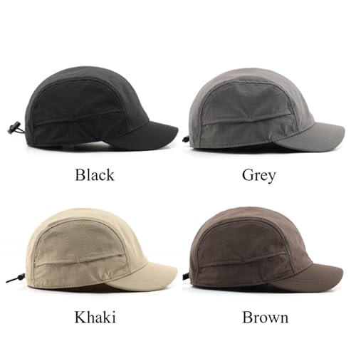 Short Brim Quick-Dry Lightweight Breathable Polyester Baseball Cap Adjustable Drawstring Dad Hat Outdoor Men Women - color: Brown