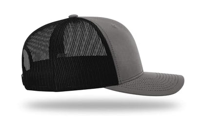 Richardson 112 Trucker Hat - Premium Blank Baseball Cap, Adjustable Snapback Hat - Structured Six Panel Richardson Blank Hats - color: Charcoal/Black