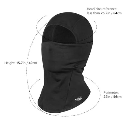 BASSDASH Winter Balaclava Fleece Ski Mask Ninja Hood Neck Warmer Fishing Hunting - color: Black
