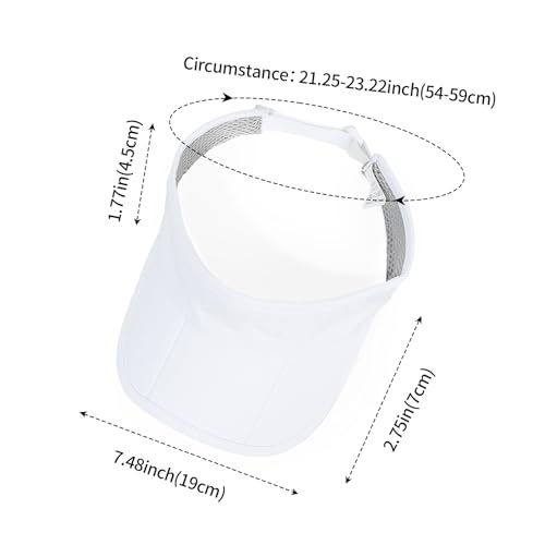 Sun Visors for Women Men Adjustable Folding Cap Running Golf Tennis - color: White