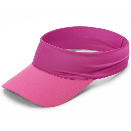 Cooling Sun Stretchy Visor Hat for Men Women,Soft Headband Visors - color: 1-rose Red