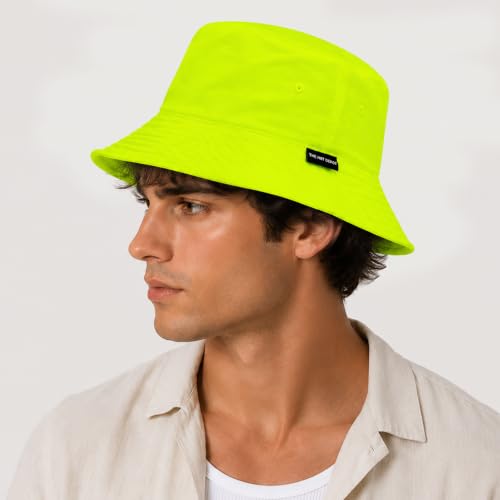 Lightweight Quick Dry Packable Bucket Sun Hat for Men Women – UPF Outdoor Fishing Hiking Beach Travel Safari Hat - color: 1. Light - Neon Lime, size: Large-X-Large