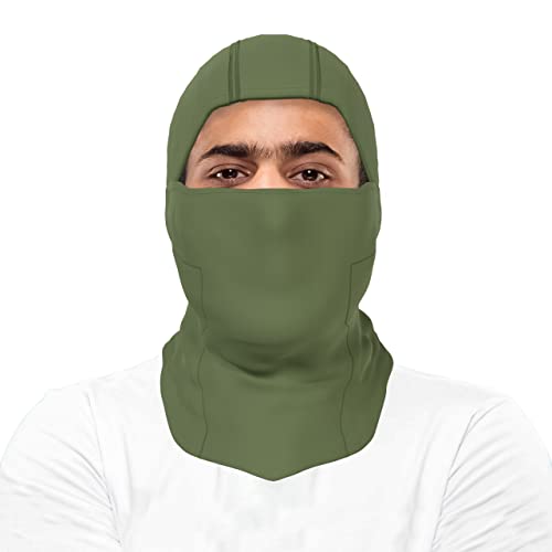 BaHoki Essentials Balaclava Ski Mask - Breathable Thermal Face Cover for Cold Weather - Wind-Resistant Head Gear - style: Green