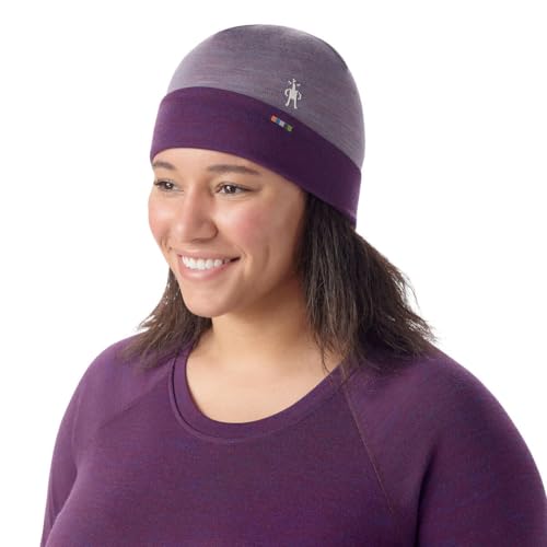 SmartWool Unisex Adult Thermal Merino Reversible Cuffed Beanie - color: Chalk Violet Heather