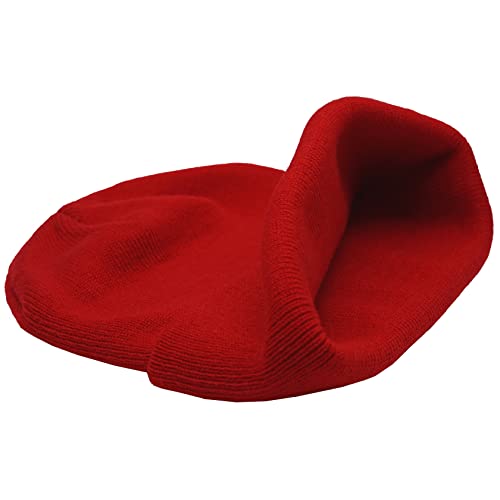 55cube Unisex Winter Beanie Hats Warm Thick Knit Cuffed Skullcaps - color: Red
