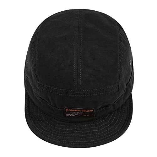 Clakllie Retro 5 Panel Short Brim Cap Casual Baseball Caps Dad Hat Flat Bill Snapback Fitted Caps Trucker Hat Short Cadet Cap - color: S-dy09-black