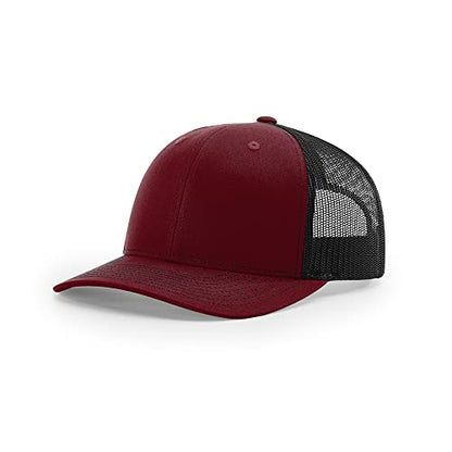 Richardson 112 Classic Six-Panel Adjustable Snapback Trucker Cap - color: Cardinal/Black