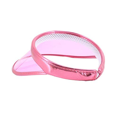 Surkat Women Sun Visors Hologram Wide Brim Thicker Sweatband UV Protective Sportswear Visors Sunhat - color: Pink2