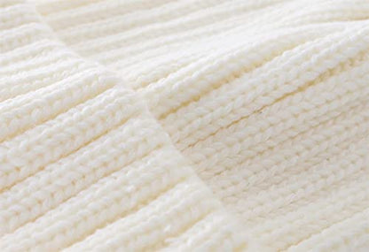 Connectyle Women's Rib Knit Cuffed Beanie Hat Stretch Acrylic Winter Hat Thick Warm Snow Ski Cap - color: White