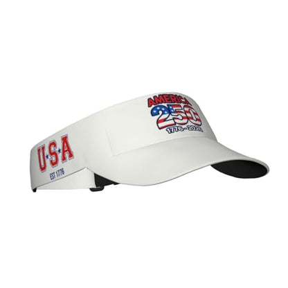 United States 250th Anniversary Hat USA Est 1776 America Patriotic Visor Cap Adjustable Sun Hat for Women Men Sports Beach - color: Black11