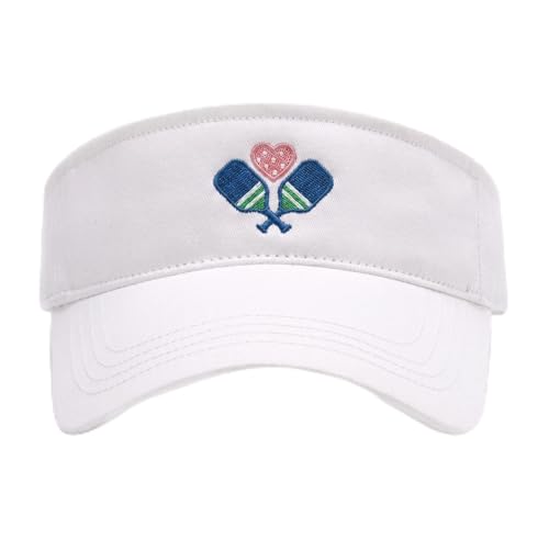 Embroidered Adjustable Sun Visor for Women Men Outdoor Golf Tennis - color: Pickleball Navy