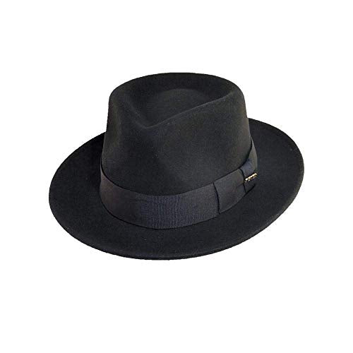 Scala Classico Men's Crushable Wool Felt Fedora - color: Black, size: Large