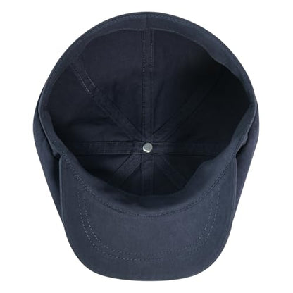 BOTVELA Men's Newsboy Gatsby Hat Cotton Cabbie Cap - color: Navy, size: 7 3/4