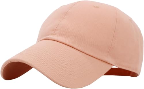 KBETHOS Classic Unisex Cotton Adjustable Low Crown Baseball Cap – Plain Dad Hat - color: Peach (1 Pack)