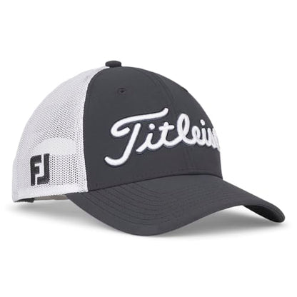 Titleist Men's Tour Performance Mesh Golf Hat - color: Charcoal/White
