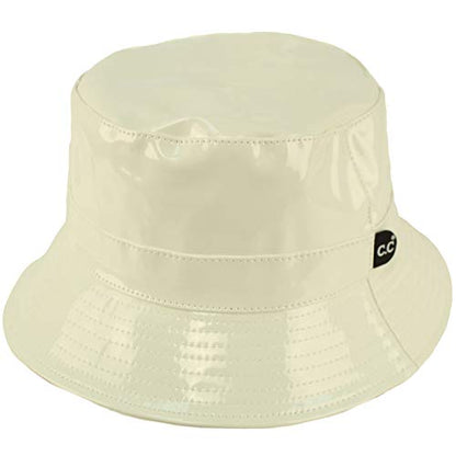 C.C Rain Waterproof Bucket Boonie Bush Fisherman Hiking Wide Brim Cap Hat - color: Ivory