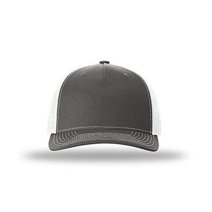 Richardson 112FP & 112PFP Classic Fit Five-Panel Snapback Trucker Cap |OSFM - color: Charcoal/White