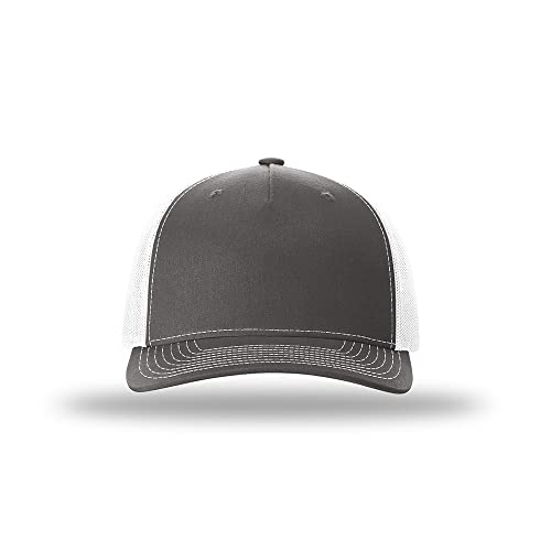Richardson 112FP & 112PFP Classic Fit Five-Panel Snapback Trucker Cap |OSFM - color: Charcoal/White