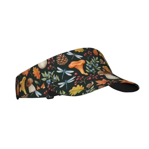Visor Cap Funny Sun Hat for Women Men Teens for for Sports, Beach, Tennis, Golf, Running & Hiking - color: Mushroom 2