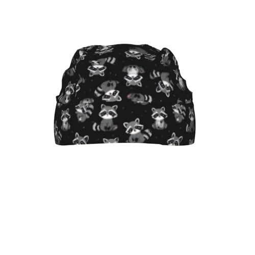 Adjustable Cycling Cap, Quick Dry Sports Bandana Skull Cap Helmet Liner - color: Funny Gray Raccoons