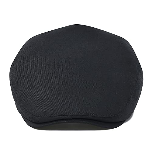 STARANCE Men Thin Cotton Gatsby Newsboy Cap - color: Black, size: 7 1/4
