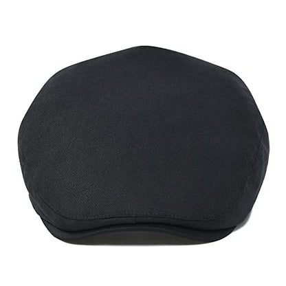 STARANCE Men Thin Cotton Gatsby Newsboy Cap - color: Black, size: 7 1/4