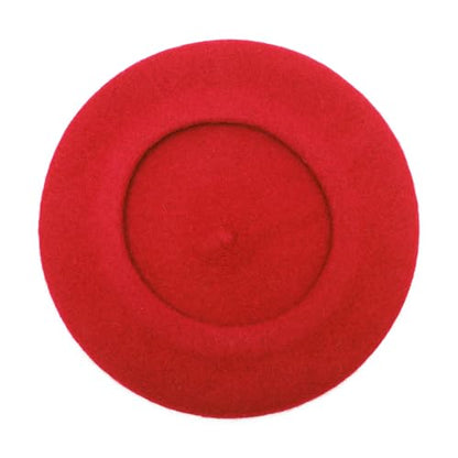 ZLYC Wool French Beret Hat Solid Color Classic Artist Cap for Women - color: Traditional Red