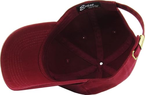 KBETHOS Classic Unisex Cotton Adjustable Low Crown Baseball Cap – Plain Dad Hat - color: Burgundy