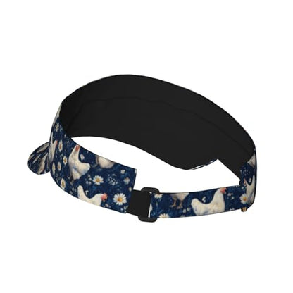 Unisex Adjustable Sports Sun Visor - color: Chickens