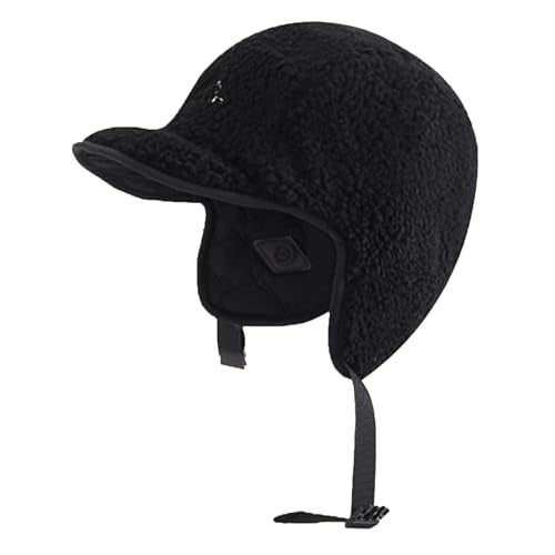 Unisex Winter Warm Aviator Earflap Hat Double-Side-Wear Sherpa Lined Trapper Hat Pilot Cap Outdoor Ski Hunting Cycling - color: Black