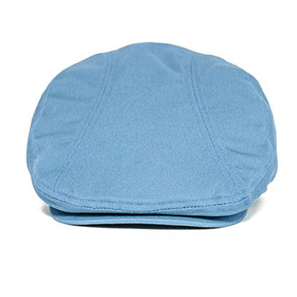 BOTVELA Men Cotton Twill Newsboy Flat Hat Fitted Cap - color: Light Blue, size: 7 7/8