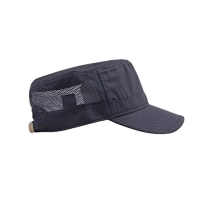 FASHIXD Mesh Military Hat for Men Summer Army Cap Quick Qry Short Bill Hat Cadet Cap - color: Dark Blue