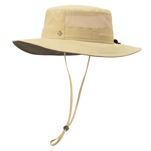 TOP-EX Wide Brim Sun Hat for Women & Men, Foldable for Travel, S/M to XXL - color: Beige, size: Small-Medium