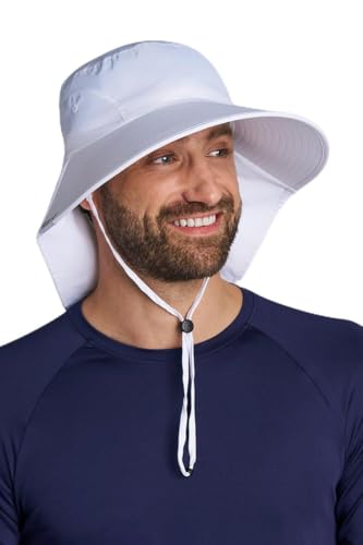 Unisex Wide Brim Sun Hat - UPF 50+ Sun Protection - SafeShade Hat - color: White