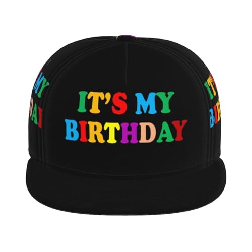 Happy Birthday Snapback Hat for Men and Women, Flat-Brimmed Hat, Adjustable Hip Hop Baseball Cap for Birthday Party - color: Birthday 1