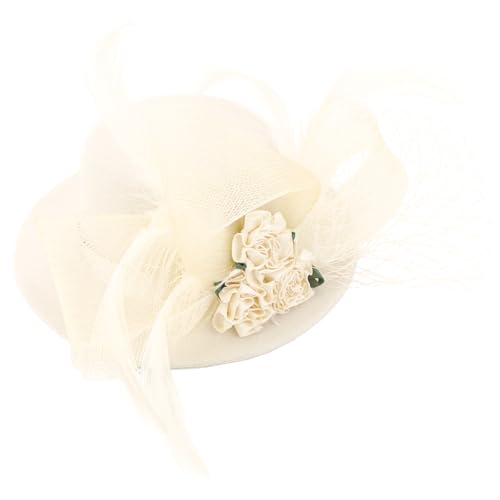 Fascinator Hat Tea Party Accessories Wedding Headwear for Girls and Women - color: Champagne